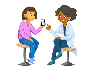 Confident Patient talking to Doctor doctor healthcare illustration patient procreate scenario sketch storyboard