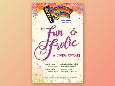 Fun and Frolic - Concert Flyer chorus concert handlettering illustration