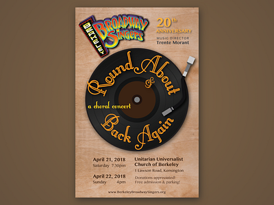 Round About and Back Again - Concert Flyer chorus concert illustration music vector