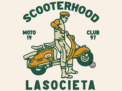 scooterhood availabledesign badgedesign designforsale illustration piaggio scooter tshirtdesign vintage badge vintage design vintage illustration vintage logo