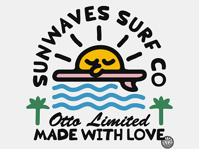 sunwaves surf co availabledesign badgedesign designforsale illustration logoforsale surf surfing tshirtdesign vintage badge vintage design vintage illustration