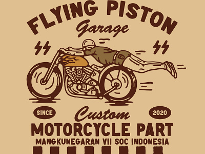 Flying piston availabledesign badgedesign designforsale illustration logoforsale moto tshirtdesign vintage badge vintage design vintage illustration vintage motorcycle