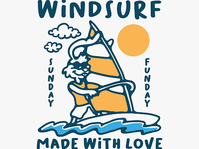 Windsurf beach illustration nautical summer surf surfing tropical tropical vibes tshirtdesign vintage badge vintage design vintage illustration vintage logo windsurf