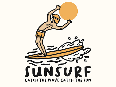Sunsurf availabledesign badge badgedesign beach illustration logo summer surf surf illustration surfing tropical tshirtdesign vintage badge vintage design