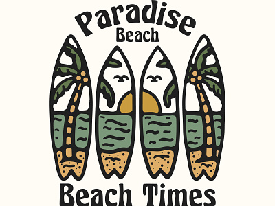 Beach Times availabledesign badgedesign beach illustration paradise summer surf surf illustration surfing tropical tshirtdesign vintage badge vintage design vintage illustration