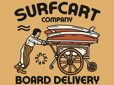 surfcart availabledesign badgedesign cart designforsale illustration surf surf illustration surfing tshirtdesign vintage badge vintage design vintage illustration