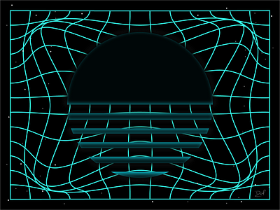 VaporSun3 artwork cover cover art cyberpunk futuristic icon illustration illustrator retrowave vaporwave