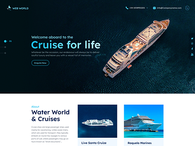 Web World banner cruise design header ui ux website