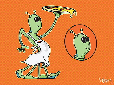 Outer Slice Pizza character art branding flat graphic design icon illustration illustrator logo minimal vector
