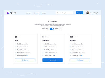 Pricing Page - Web App