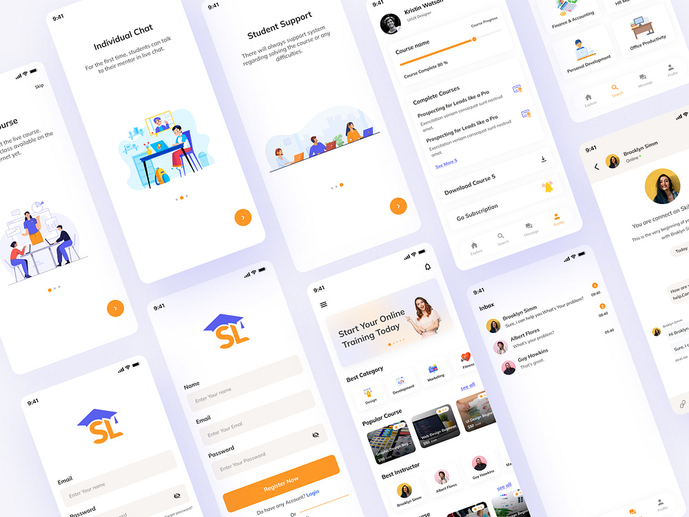 E-Learning Mobile App UI UX Case Study by Hasibul Hasan Shanto on Dribbble