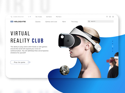 The website of Virtual reality app branding design ui ux vr design
