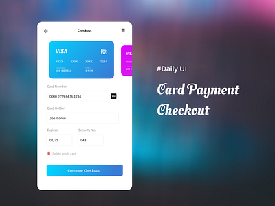 Card Payment Checkout Page card payment dailyui design dribbble icon payment page ui ux visa payment