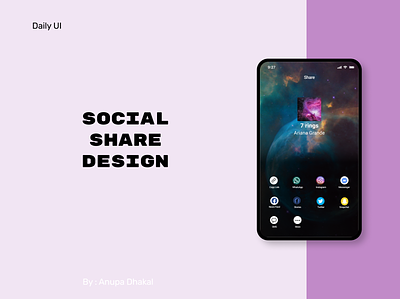 Social Share Design - Daily UI contrast dailyui design dribble shot facebook icon instagram logo modern design simplistic social share ui ui design ux