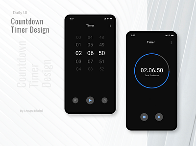 Countdown Timer - DailyUI app design clean ui contrast daily design dailyui dark theme design dribbble mobile app timer timer ui ui ux
