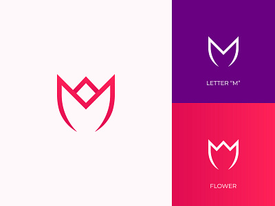 M Flower Logo Exploration branding elegant logo flower logo flowers letter m lettermark logo luxury logo m flower logo m logo