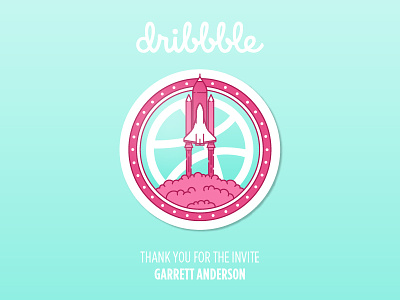 Dribbble Debut Rocket badge debut design dribbble debut illustration rocket vector