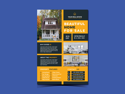 Real Estate Home Flyer a4 flyer apartment flyer branding graphic design home flyer logo