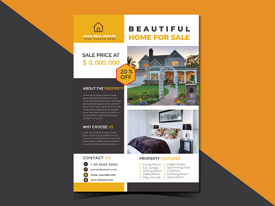 Real Estate Home Flyer a4 flyer apartment flyer branding graphic design home flyer logo