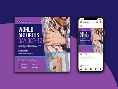 World Arthritis Day Instagram Post arthritis doctor facebook post healthcare hospital instagram post international arthritis day medical treatment world arthritis day