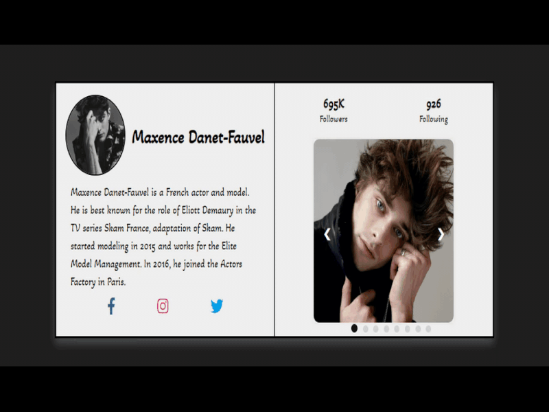 User Profile DailyUI 006 css daily 100 challenge daily ui dailyui dailyuichallenge design desktop desktop design front end front end front end development frontend html javascript ui web web design webdesign website website design