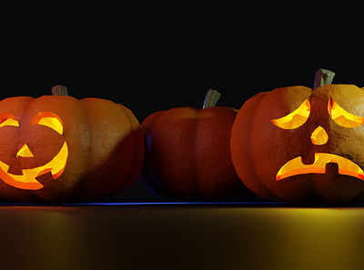 Halloween pumpkins 🎃 3d art blender blender3d cyclesrender design graphic design halloween illustration pumpkin render