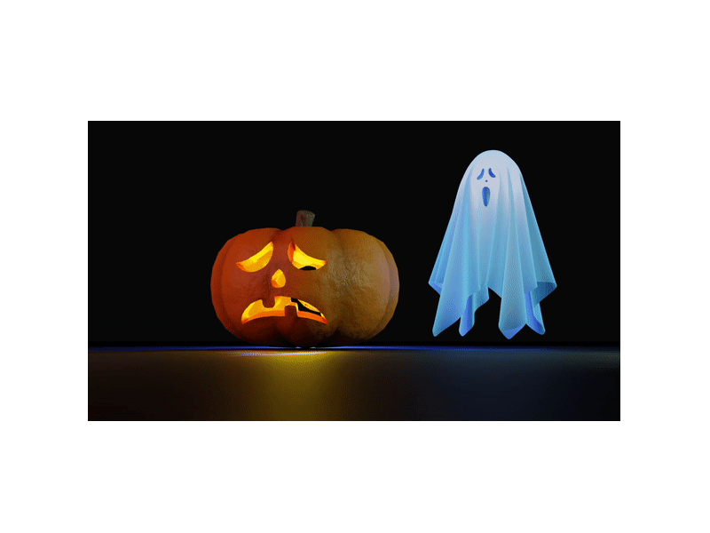 Halloween animation 🎃👻 3d animation art blender blender3d cyclesrender design ghost graphic design halloween happy illustration motion graphics pumpkin render sad scream