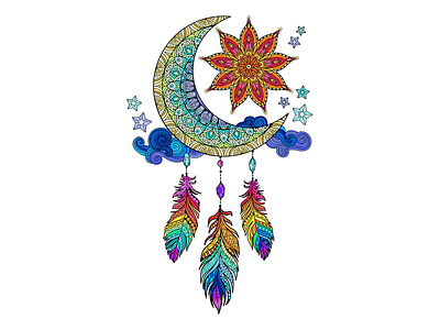 Dreamcatcher design illustration vector