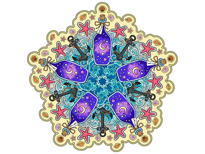 Sea mandala design illustration mandala vector