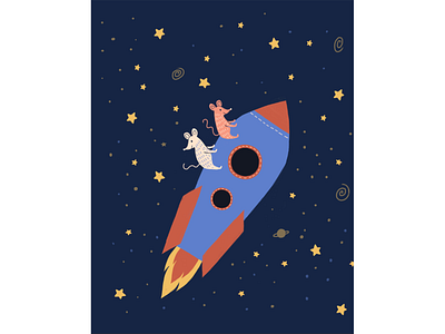 Space mice design illustration