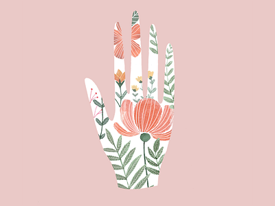 Flower hand design illustration