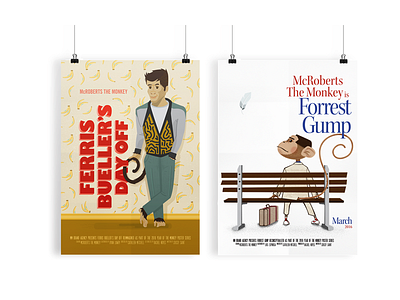 Year Of The Monkey Poster Series fan art ferris bullers day off forrest gump illustration monkey illustration movie poster type year of the monkey