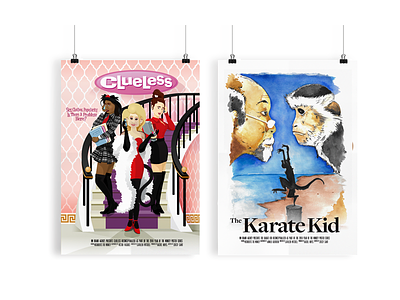 Year Of The Monkey Poster Series Part 2 clueless fan art illustration monkey illustration movie poster the karate kid type year of the monkey