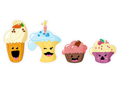 Baker's Foursome cupcake illustration