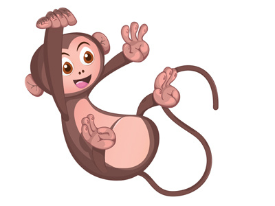 Monkey character illustration jungle monkey vector