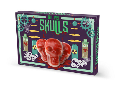 Halloween Gummy Skulls halloween illustration packaging vector