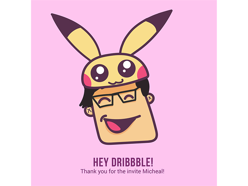Thank you! animated avatar dribbble first dribble shot firstshot pikachu pokemon thankyou