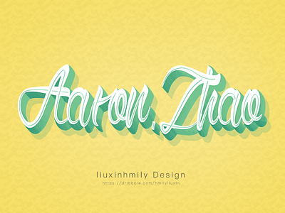 The name for Aaron.Zhao，by iPad Pro font