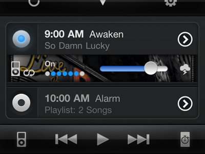 Minutes - A Social, Weather-aware Alarm Clock iphone