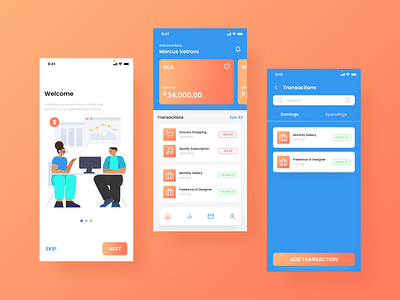 Smart Wallet Mobile App UI Design exploration figma mobile app uidesign uiux wallet wallet app