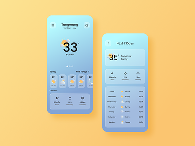 Weather App Mobile UI Design exploration figma glassmorphism ui uidesign uiux weather app