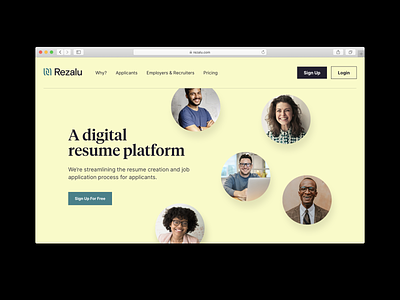 Rezalu Website & Product UI app interactive product resume resume builder ui uiux ux website