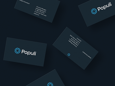 Populi Business Cards brand business card design designs figma lockup logo logotype