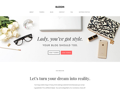 Bloom Blog Shop branding feminine landing page shop wordpress wordpress themes