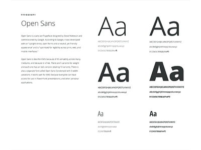 EMSI Styleguide branding emsi jtgrauke open sans styleguide typography ui ux