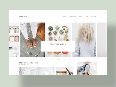 Marble (WP theme) live! bloomblogshop clean fall minimal pumpkin theme ui ux white wordpress