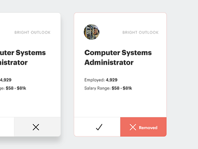 Career Card States card career career coach data emsi red ui ux