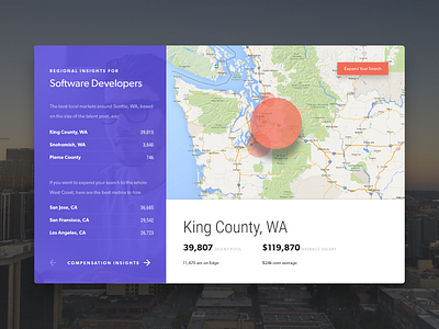 Regional Insights chloropleth dashboard data insights map software ui ux