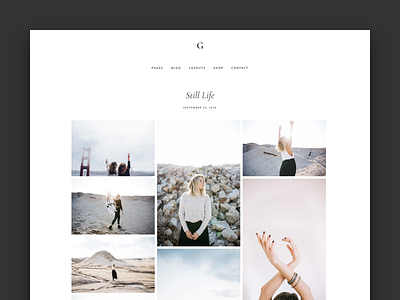 Gallery Portfolio Page black and white cormorant genesis grid layout masonry photography portfolio studiopress typography whitespace wordpress