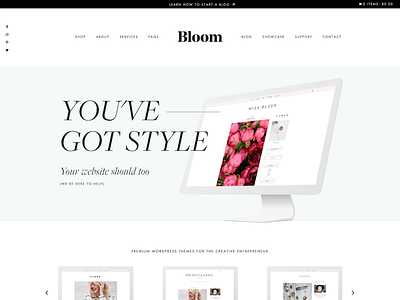 Design By Bloom feminine genesis italics landing page marketing mockup studiopress ui ux website wordpress